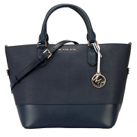 MICHAEL KORS 迈克·科尔斯 MK女包 TRISTA系列藏青色皮质女士手提单肩斜挎包女