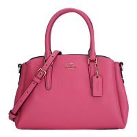 COACH 蔻驰 奢侈品 女士玫红色皮革手提单肩斜挎杀手包女