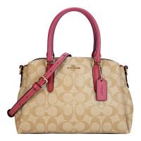 COACH 蔻驰 奢侈品 女士卡其色人造革手提单肩斜挎杀手包女生