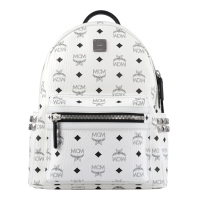 MCM 女士白色/米色侧铆钉人造革小号双肩背包 MMK6SVE37WT001
