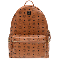 MCM 女士棕色人造革侧铆钉大号双肩背包 MMK6SVE39CO001