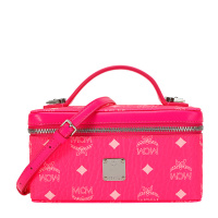 MCM 19新款女士玫红色人造革手提斜挎包化妆包MYZ9AVI31QP001