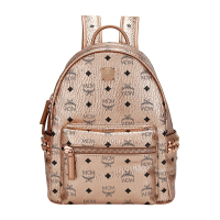 MCM 女士香槟色人造革小号双肩包 MMK8AVE43TC001