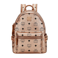 MCM 女士香槟色人造革迷你双肩包 MMK8AVE47TC001