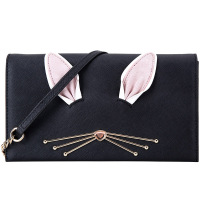 凯特·丝蓓 Kate Spade 【微瑕】奢侈品 女士黑色皮质rabbit cali系列兔子款单肩斜挎包