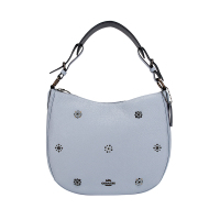 COACH 蔻驰 奢侈品 女士专柜款蓝色皮革手提单肩斜挎包 69507 V5M55