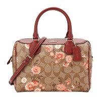 COACH 蔻驰 奢侈品 女士卡其印花人造革手提单肩斜挎桶包 F77926 IMP4X