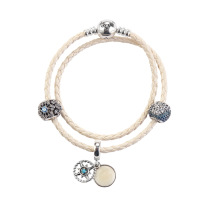 PANDORA潘多拉 魔法系列心愿罗盘手饰皮革手绳手链DIY串珠手串新品组套套装D459226-D2