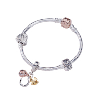 PANDORA 潘多拉 女款 繁华盛开系列清新花园手链 DIY串珠手串手链组套套装 D70227-17