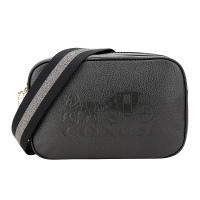 COACH 蔻驰 奢侈品 女士黑色皮革单肩斜挎包 F72703 IMBLK