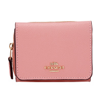 COACH 蔻驰 奢侈品 女士粉色皮革短款钱包钱夹 F37968 IMP02