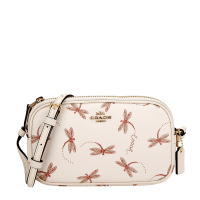 COACH 蔻驰 奢侈品 女士白色印花皮革单肩斜挎包 F78700 IMCAH