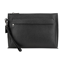 COACH 蔻驰 奢侈品 男士黑色皮革大号手包钱包 F28614 BLK