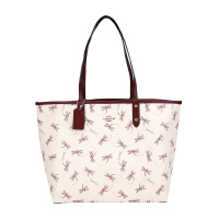 COACH 蔻驰 奢侈品 女士白色印花皮革手提单肩双面托特包 F78729 IMCAH