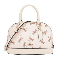 COACH 蔻驰 奢侈品 女士白色印花皮革手提单肩斜挎贝壳包 F78728 IMCAH