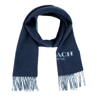 COACH 蔻驰 奢侈品 男士藏青色羊毛材质双面长款围巾 F76053 PIS