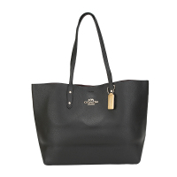 COACH 蔻驰 奢侈品 女士黑色皮革手提单肩包托特包 F72673 IMBLK