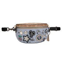 COACH 蔻驰 奢侈品 女士专柜款天蓝图案款人造革单肩斜挎腰包 78003 V5ORK