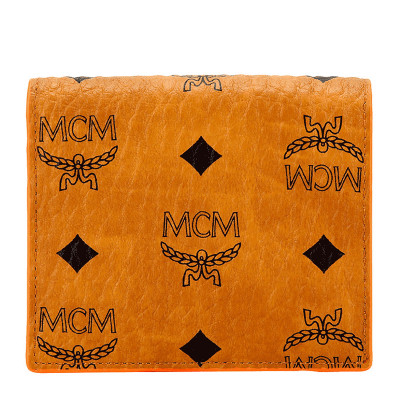 MCM 女士棕色人造革短款礼盒装钱包钱夹 MYS9SWI04CO001