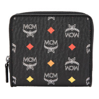 MCM 女士黑色皮革短款礼盒装钱包钱夹 MYS9SSV66BA001