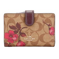 COACH 蔻驰 奢侈品 女士卡其印花人造革短款钱包钱夹 F87751 IMPI5
