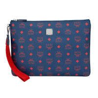 MCM 女士深蓝logo款人造革大号手拿包信封包 MXZ9AVI73VS001