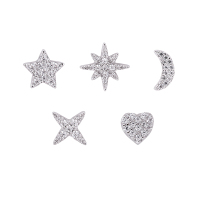 APM Monaco银色耳钉 气质耳环组合银 简约精致耳坠