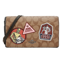 COACH 蔻驰 奢侈品 女士星战系列卡其色人造革配皮单肩斜挎手拿两用包 F88921 QBE7V