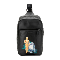 COACH 蔻驰 奢侈品 男士星战系列黑色人造革配皮胸包挎包F88274 QB/M2