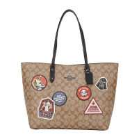 COACH 蔻驰 奢侈品 女士星战系列卡其色人造革手提单肩包托特包 F88020 QBE7V