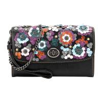COACH 蔻驰 奢侈品 女士黑色压花皮革单肩斜挎链条包手拿包手拎包 F83269 QB/M2