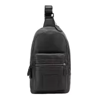 COACH 蔻驰 奢侈品 专柜款男士黑色皮革胸包挎包 37868 JIBLK