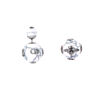 Dior新款耳饰女款大理石纹时尚个性耳钉耳饰