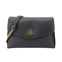 TORY BURCH 托里·伯奇 奢侈品 TB女包 KIRA系列黑色皮革单肩斜挎包 55346 001