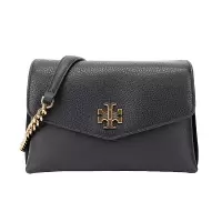 TORY BURCH 托里·伯奇 奢侈品 TB女包 KIRA系列黑色皮革单肩斜挎包 55346 001