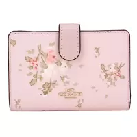 COACH 蔻驰 奢侈品 女士专柜款纯色皮革短款钱包钱夹 91750 IMCAH