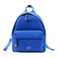 COACH 蔻驰 奢侈品 女士专柜款迷你双肩包背包蓝色皮革 37590 SVLGI
