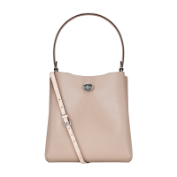 蔻驰 COACH 女士专柜款皮革手提单肩斜挎包奶茶色小号 89101 LHPVT