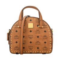 MCM 女士时尚干邑色Leofloral Essential小号迪斯科手提包单肩斜挎包
