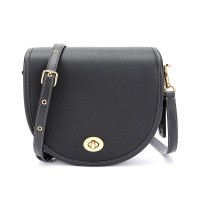 蔻驰 COACH 奢侈品 女士专柜款皮质单肩斜跨马鞍包黑色 135 B4/BK