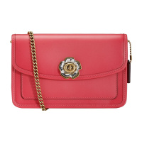 蔻驰 COACH 奢侈品 女士专柜款PARKER系列皮革单肩斜挎包链条包小号珊瑚色 89287 B4/OD