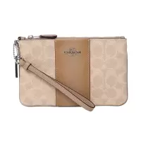 蔻驰 COACH 奢侈品 女士专柜款人造革配皮零钱包手拎包
