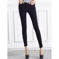 杰斯班黑色高弹显瘦小脚裤JP6288