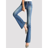 杰斯班OL中腰微喇叭牛仔裤JPI3133