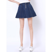杰斯班牛仔排扣短裙JP5008