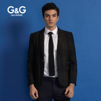 G＆G 男士冬季格子毛呢西服男韩版潮流修身帅气休闲呢子西装外套