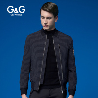 G＆G春季男士棉衣棒球领夹克韩版修身条纹帅气短款休闲棉服外套男
