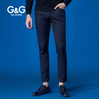 G＆G 冬季新款牛仔裤男士黑色裤子男波点修身韩版潮青年小脚男裤