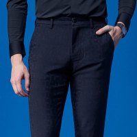 G＆G 冬季男装新品休闲裤格子男韩版潮流格子裤修身小脚青年裤子