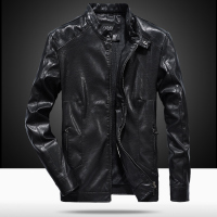 G&G皮夹克男韩版修身型冬季加绒外套2019新款帅气男士皮衣